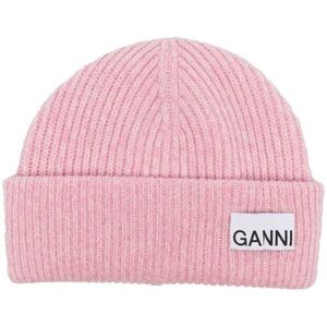 Ganni Soft Pink Knit Beanie